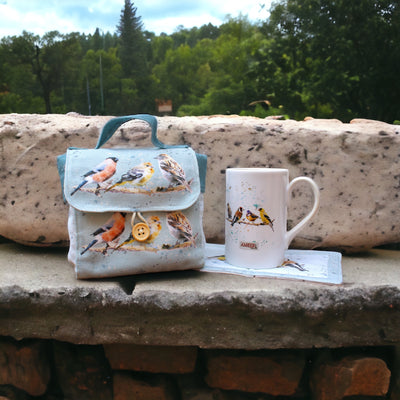 Watercolour Birds Mug Carry Case and Mug Rug Sewing Pattern