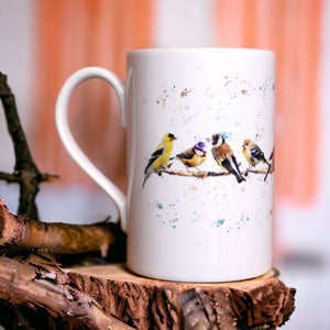 Watercolour Garden Birds Porcelain Mug