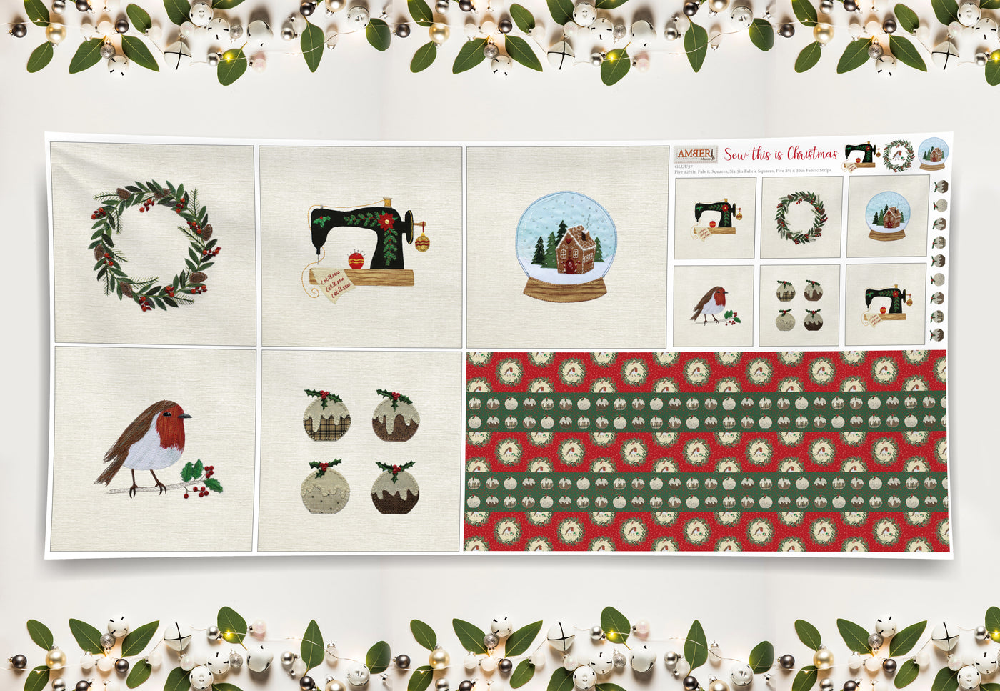 Sew This is Christmas Canvas Fabric Panel