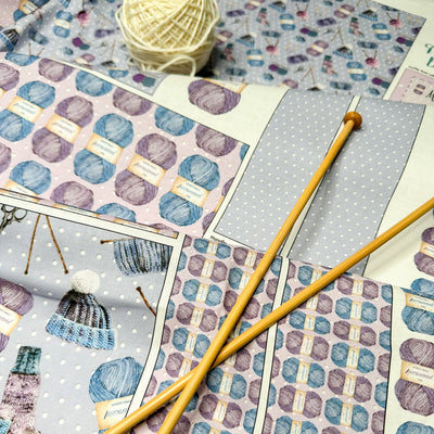 The Knitting Duffle Tote Sewing Kit - Cut and sew fabric Panel and Instructions kit Amber Makes