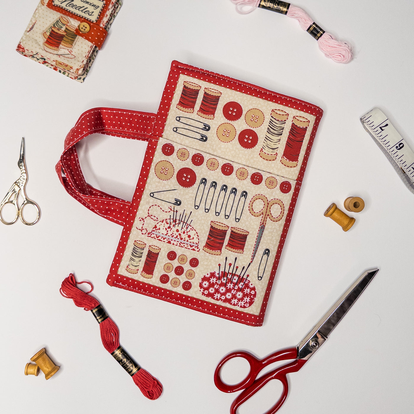 The Book Cover – Redwork Sewing Notes Sewing Kit