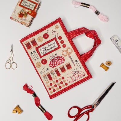The Book Cover – Redwork Sewing Notes Sewing Kit