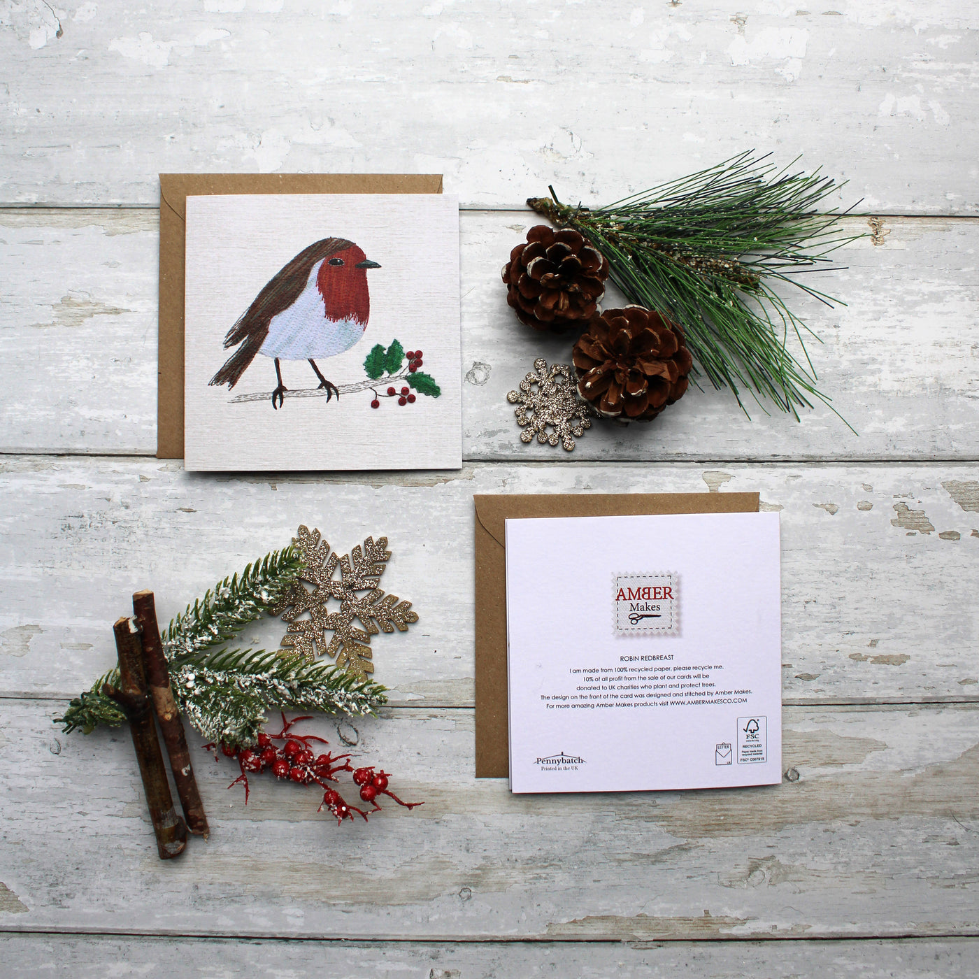 Pack of 5 Sewing Christmas Cards