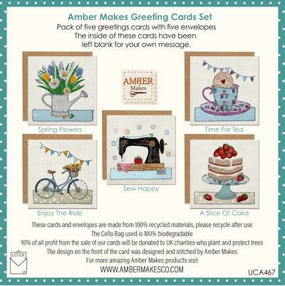 Pack of 5 Sewing Greetings Cards