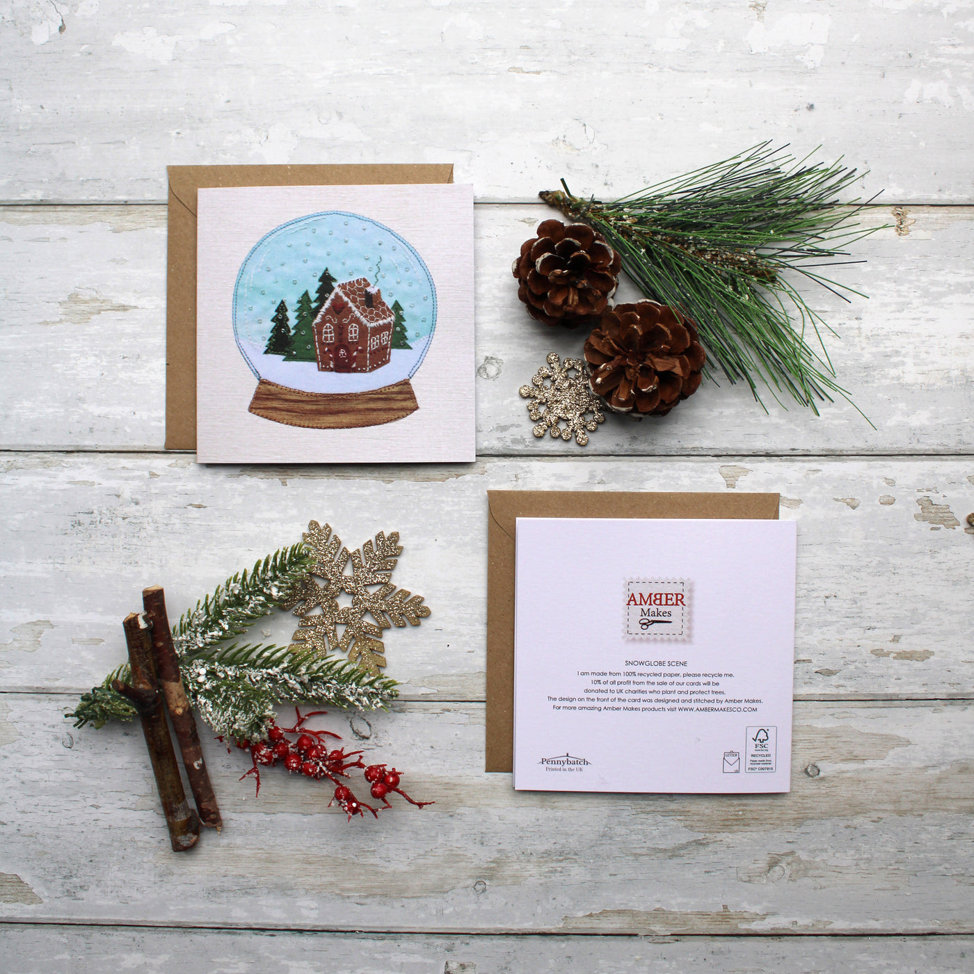 Pack of 5 Sewing Christmas Cards