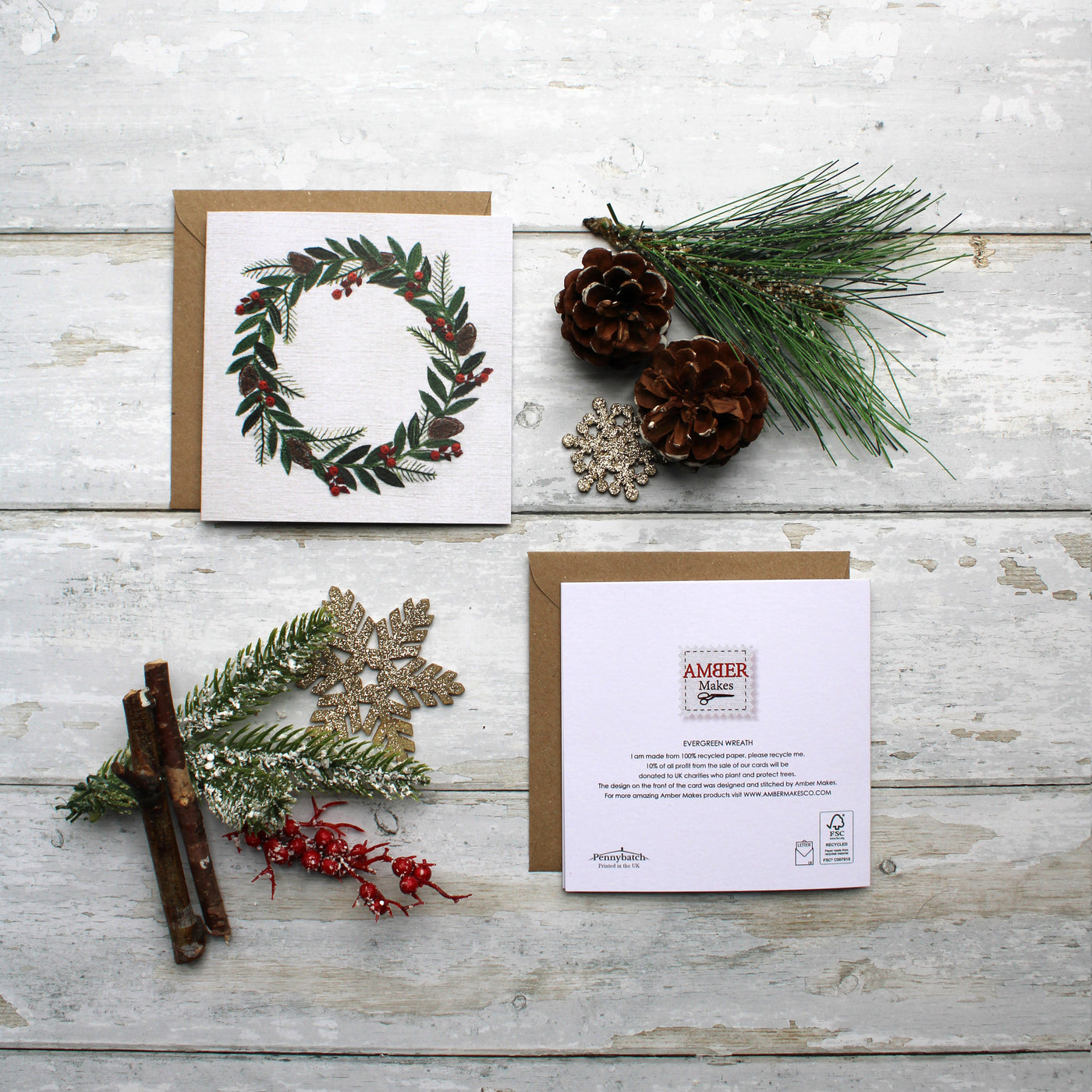 Pack of 5 Sewing Christmas Cards
